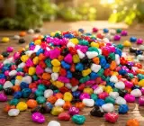 Decorative Colour Pebbles for Pots & Garden – Multicolor Stones (Per Kg)