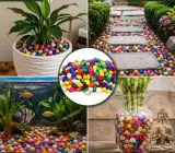 Decorative Colour Pebbles for Pots & Garden – Multicolor Stones (Per Kg)